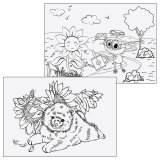 Альбом для рисования ЮНЛАНДИЯ "Собачки" А4, 12 листов, с раскраской, 200х283 мм 105043