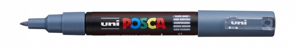 Маркер POSCA PC-1M, сине-серый, 0.7 мм, пулевидный наконечник