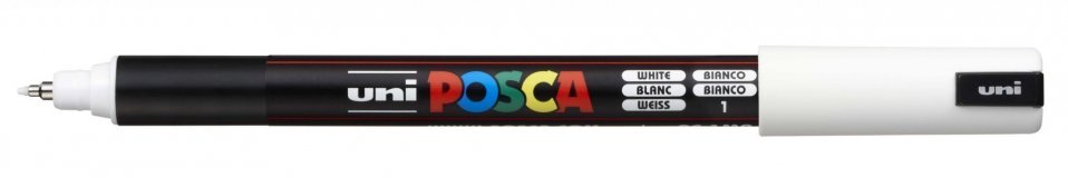 Маркер POSCA PC-1MR, белый, 0.7 мм, игольчатый наконечник