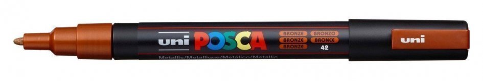 Маркер POSCA PC-3M, бронзовый, 0.9 - 1.3 мм, пулевидный наконечник