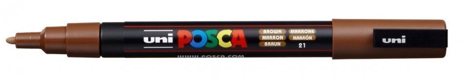 Маркер POSCA PC-3M, коричневый, 0.9 - 1.3 мм, пулевидный наконечник