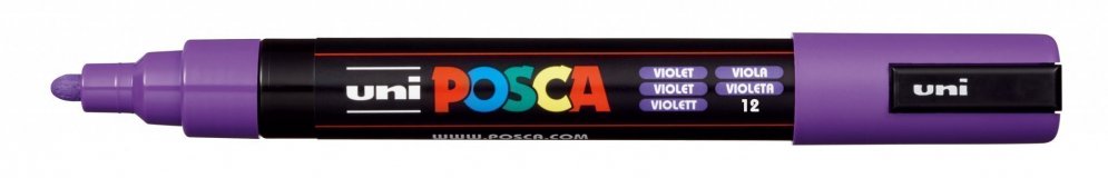 Маркер POSCA PC-5M, фиолетовый, 1.8 - 2.5 мм, пулевидный наконечник