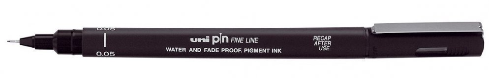 Линер ультратонкий UNI PIN 005-200(S), чёрный, 0.05 мм