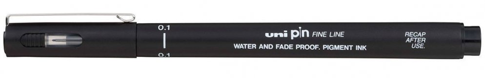 Линер ультратонкий UNI PIN 01-200(S), чёрный, 0.1 мм