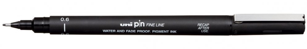 Линер ультратонкий UNI PIN 06-200(S), чёрный, 0.6 мм