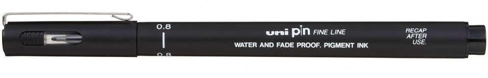 Линер ультратонкий UNI PIN 08-200(S), чёрный, 0.8 мм