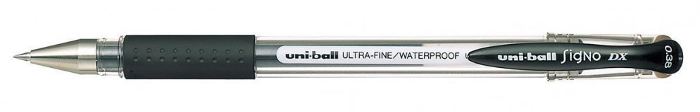 Гелевая ручка Signo DX Ultra-fine UM-151, черный, 0.38 мм