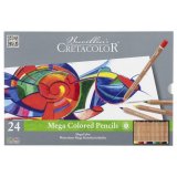 Набор цветных карандашей CretacoloR Megacolor в металлической коробке, диаметр стержня 6,4 мм, 24 цвета