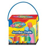 Цветной мел Colorino "JUMBO" 8 цветов 15 шт., картонная коробка с ручкой