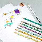 Набор цветных карандашей MILAN HAPPY BOTS трехгранные с рисунком 6 цветов 072331506HB