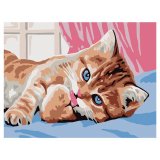 Картина по номерам 15х20 см, ЮНЛАНДИЯ "Котёнок", на холсте, акрил, кисти, 662502