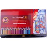 Карандаши цветные Koh-I-Noor "PolyColor" 36 цветов, металлическая коробка