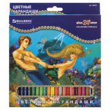 Карандаши цветные BRAUBERG "Морские легенды" 24 цвета 180561