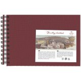 Скетчбук Palazzo 80л. А5 пружина "Travelling sketchbook", бордовый (пейзаж), слоновая кость