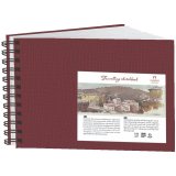 Скетчбук Palazzo 80л. А5 пружина "Travelling sketchbook", бордовый (пейзаж), слоновая кость