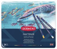 Набор акварельных карандашей Derwent Inktense 24 цвета в металлической упаковке