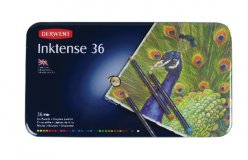 Набор акварельных карандашей Derwent Inktense 36 цветов в металлической упаковке